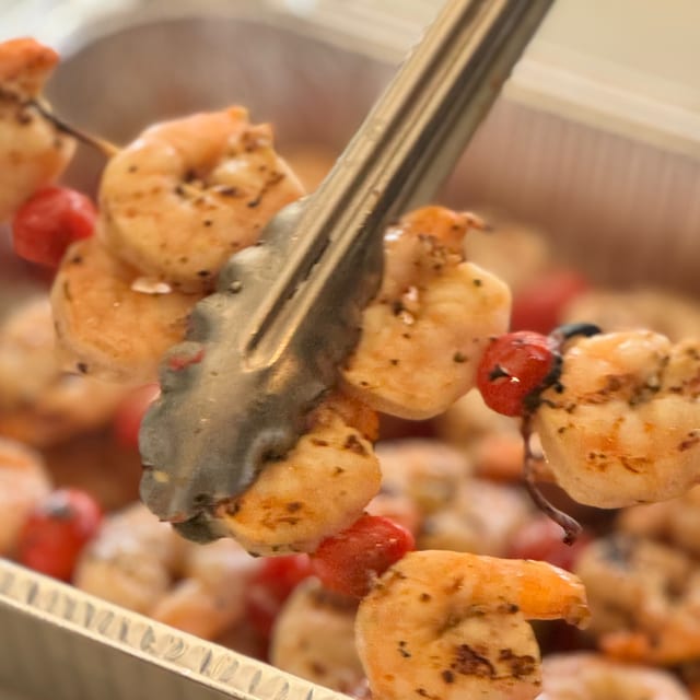 SHRIMP SKEWERS.