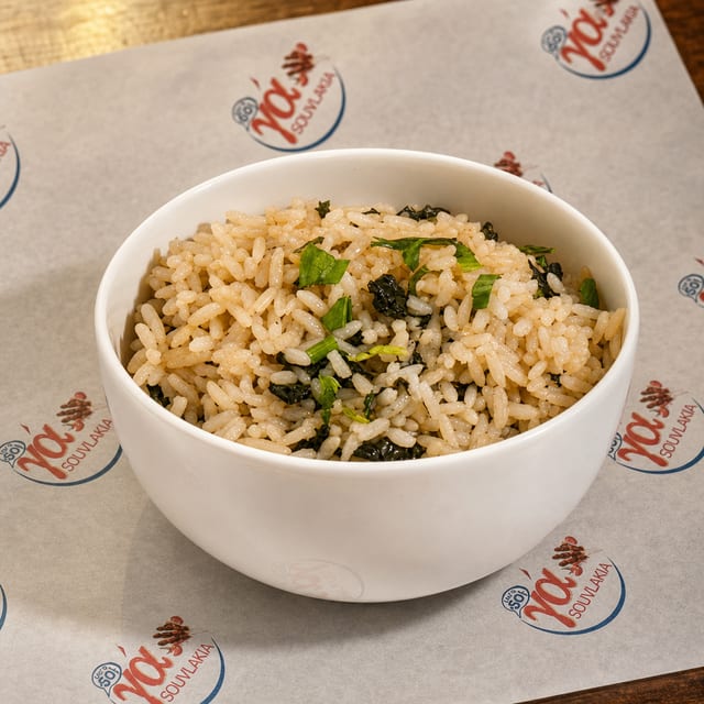 White Rice w/ spinach.