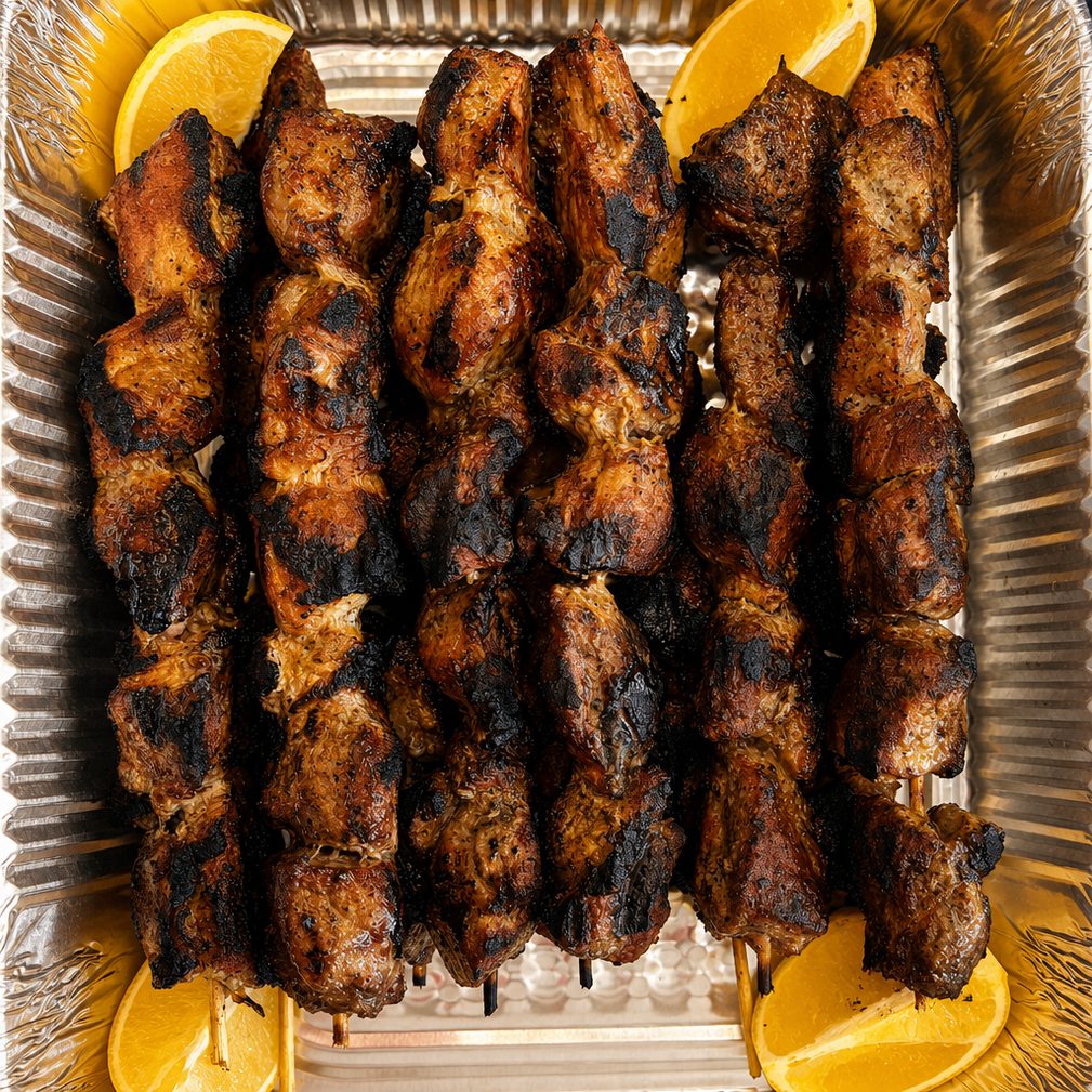 PORK SKEWERS.