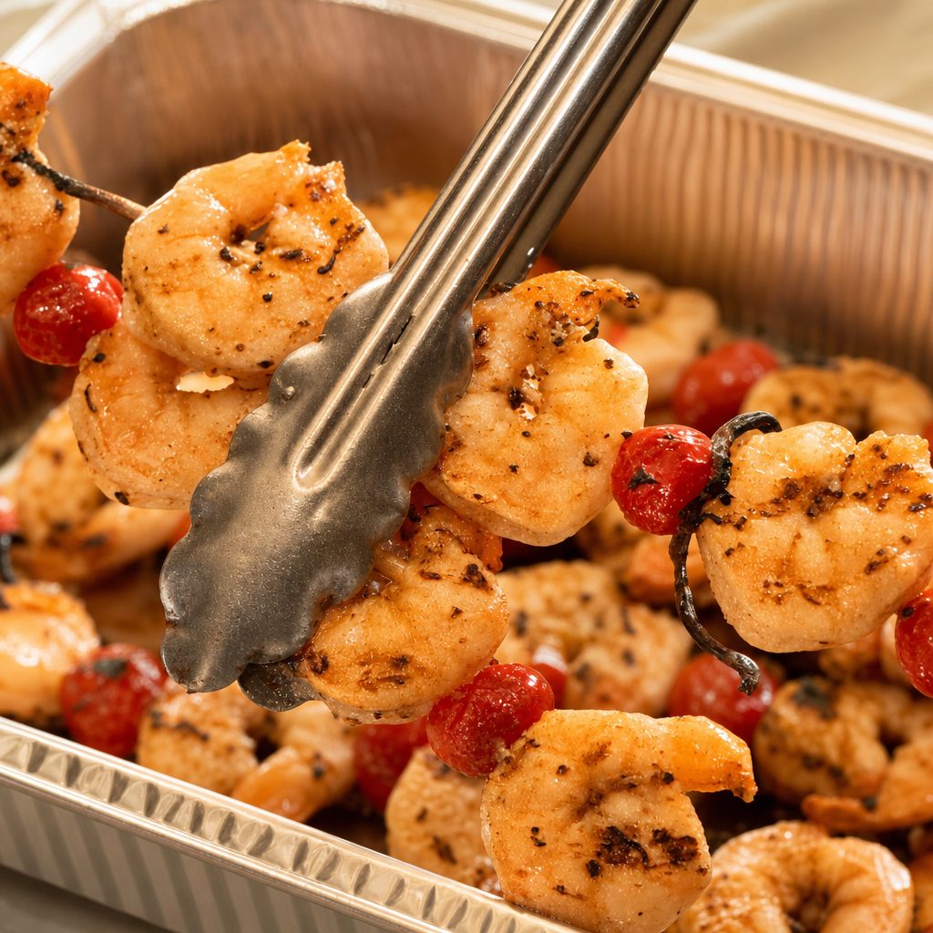 SHRIMP SKEWERS.
