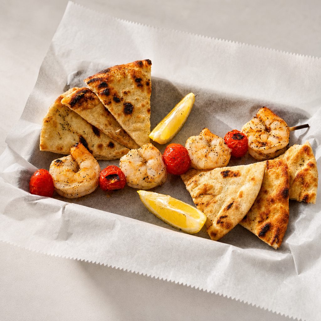 Shrimp Kalamaki.