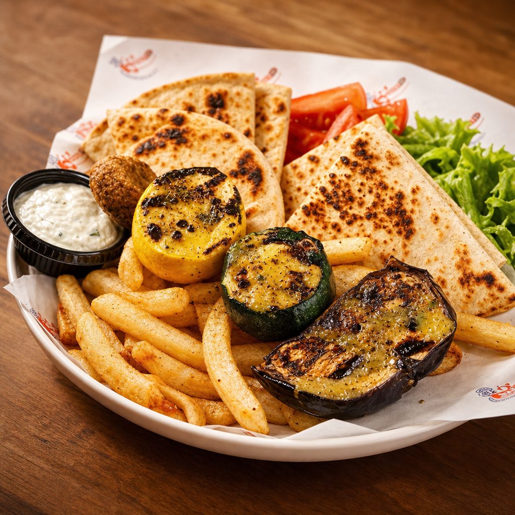 Veggie Piato (Souvlaki Platter).