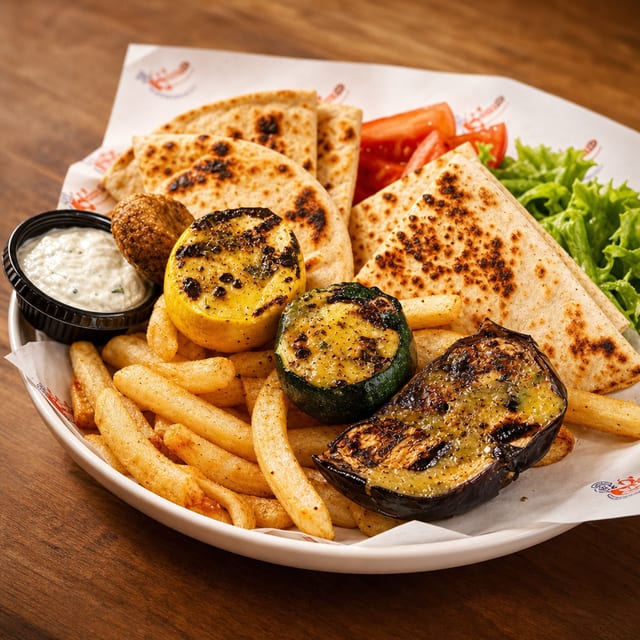 Veggie Piato (Souvlaki Platter).