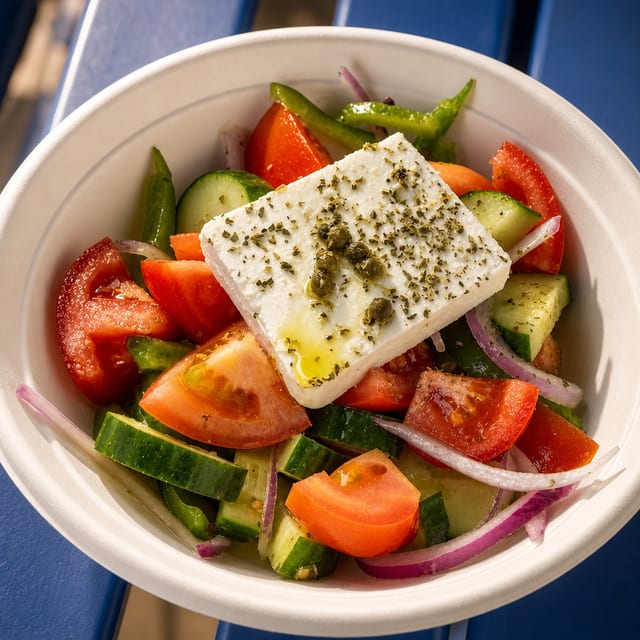 Horiatiki (Greek Salad).