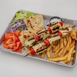 Halloumi Piato (Souvlaki Platter)
